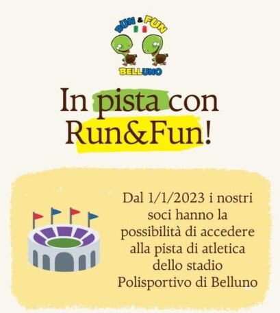 In PISTA con RUN&FUN BELLUNO – **AGGIORNAMENTO ORARIO**